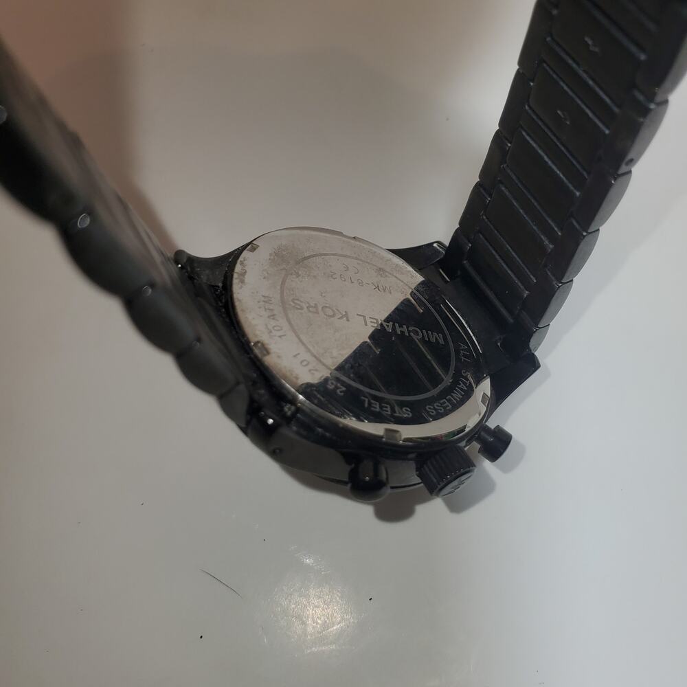 Michael Kors Men's Chronograph Watch Black Stainless Steel MK-8192 - Picture 6 of 10